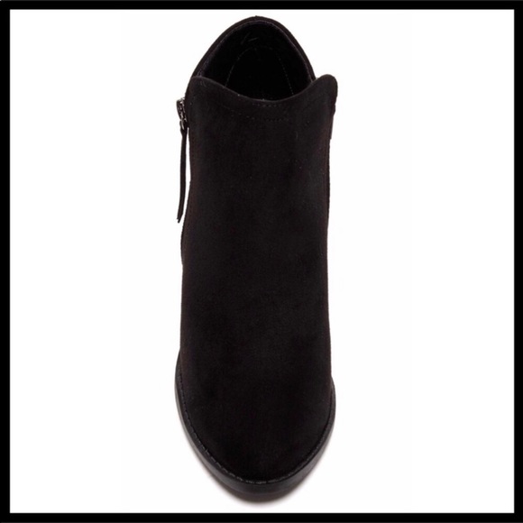 BLACK ANKLE BOOTIES MOTO BLOCK HEEL BOOTS A3C - Picture 5 of 8